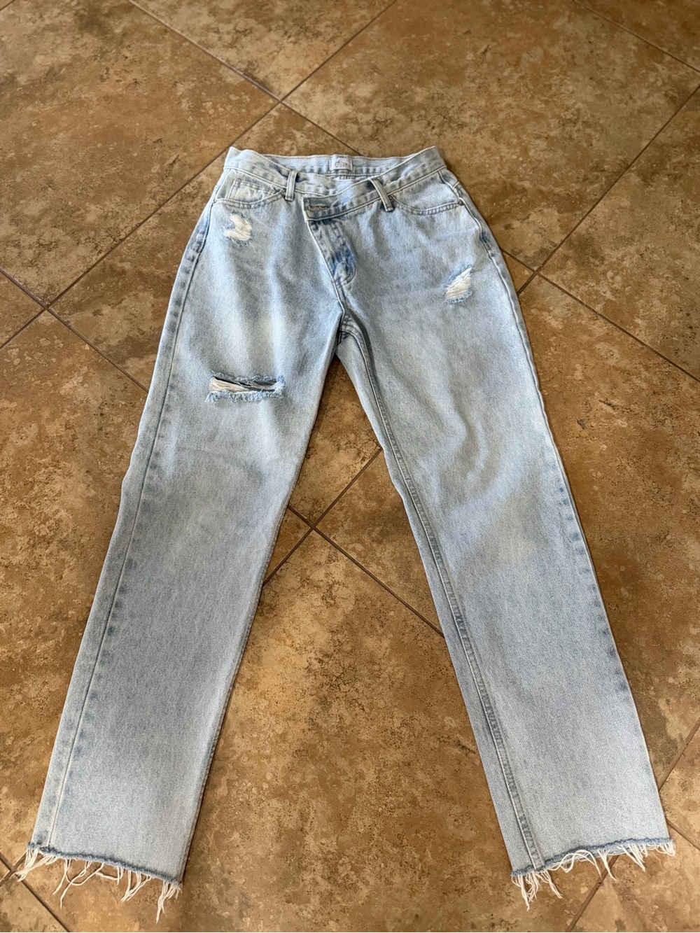 Pull&Bear Light Blue Distressed Denim Jeans